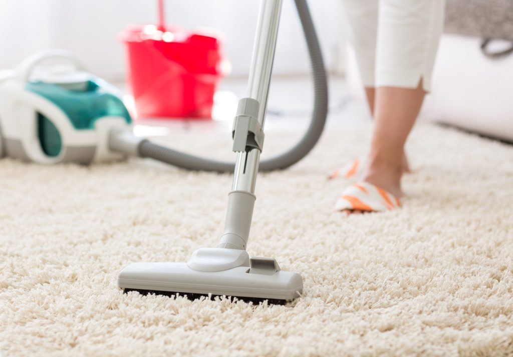 Vacuuming Carpet at Home